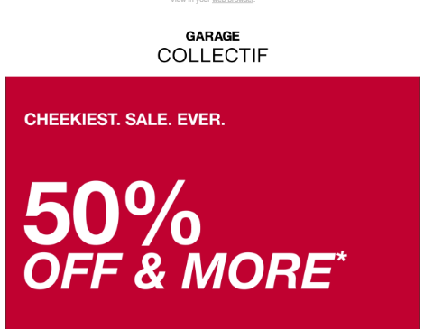 Garage 여름 50% SALE 시작 링크 공유!