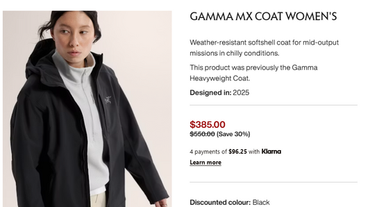 아크테릭스 캐나다 세일 Gamma MX Coat 여성용 30% 할인 링크공